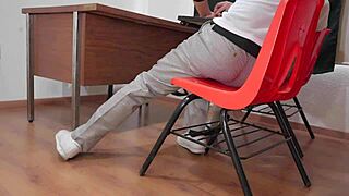 Oh My! Mexican College Girl Fulfills Fantasy in Hidden Classroom. Door Locked Tight!