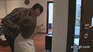 This dirt poor BF just let his feisty friend bang his lover for cash. What a wild 3SOME reality fuck with a hot girlfriend!