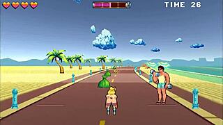 i’m obsessed with this roller babe in a hentai game, public creampie and 69 at the beach!