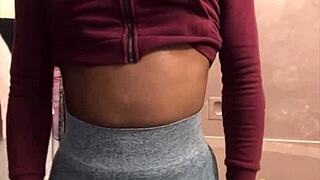 damn, he's stretching my hole wide in public! making me squirt like crazy.