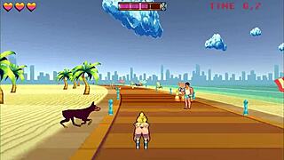 i’m obsessed with this roller babe in a hentai game, public creampie and 69 at the beach!