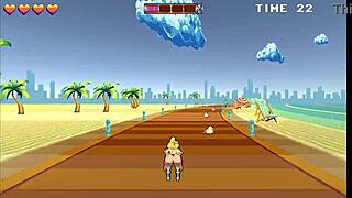 i’m obsessed with this roller babe in a hentai game, public creampie and 69 at the beach!