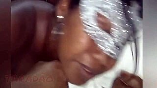 Gozando no rabo guloso da minha preta com creampie anal lingerie