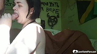 i watch this cute girl swallow my large penis whole in fishnets