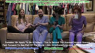 Pregnant nova maverick explores a naughty toy in doctor's office
