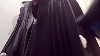 Italian chubby stepmom takes you shopping for leather outfits in public