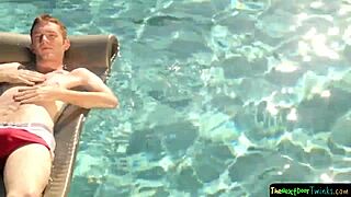 Solo twink wanks his massive cock in a steamy session. Watch him tug and moan hard