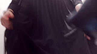 Italian chubby stepmom takes you shopping for leather outfits in public