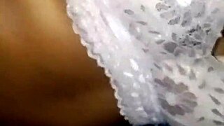 Her wet ebony pussy on bed caught my eye, couldn't wait to fuck.