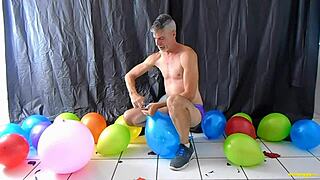 yo, check richard lennox, this horny gay dilf, playing with balloons! 🎈