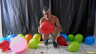 yo, check richard lennox, this horny gay dilf, playing with balloons! 🎈