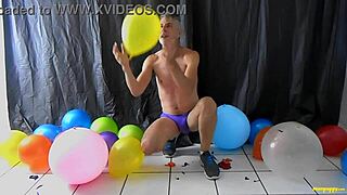 yo, check richard lennox, this horny gay dilf, playing with balloons! 🎈
