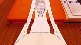 Winry Rockbell and Riza Hawkeye in wild pov hentai sex!