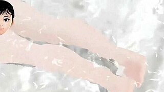 Wow! Asian Anime Girl Leo Goes Naked in Mixed Bathing Hot Spring!