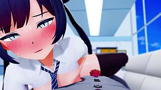 Hey, wanna watch this 3D cartoon hentai with Kisaki giving an epic handjob?