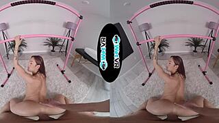 WetVR: Extreme flexible Sophia Sultry stretched out in VR