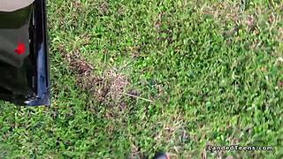 Natural busty teen slams hard in pov outdoor hitchhiker action.