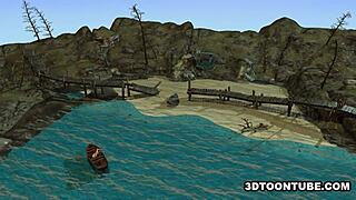 foxy 3d lesbian babe gets licked on a boat outdoors