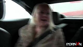 OMG, British blonde pissing in public with perky shaved body!