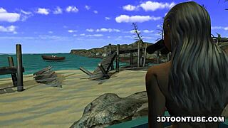 foxy 3d lesbian babe gets licked on a boat outdoors