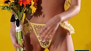 Kelly Lu stripping down, showing pierced nipples for Playboy! 😍