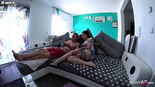 Hey, watch this German couple use a sex app for real anal creampie