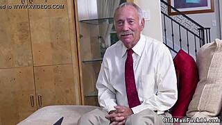 Horny Old Man Can’t Resist Ivy’s Massive Tits While Jerking Off