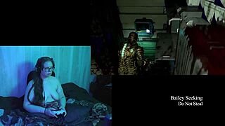 naked brunette plays dead space part 5 with big natural tits exposed