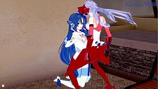 Tsubasa, Maria, and Chris in intense lesbian futanari action