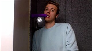 Model twink skillfully deepthroats cock with intense gagging action