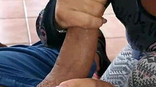 My Stepmother Catches Me Masturbating And Gives Me A Blowjob To Cum