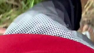 Teen orgy unfolds in the bush with four well-endowed young men at engenheiro goulart