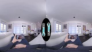 Oh wow, my step sister caught me in VR porn! She’s bent over taking advantage now.
