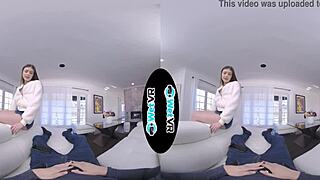 Oh wow, my step sister caught me in VR porn! She’s bent over taking advantage now.