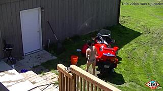 Hey, watch me, Cleo, masturbate for my neighbor