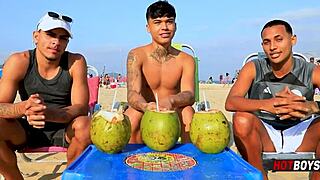 Teen threesome fucking our friend with big cocks?