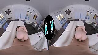 Oh wow, my step sister caught me in VR porn! She’s bent over taking advantage now.