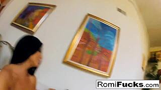 romi and derrick fucking hard after the shoot, her big tits bouncing