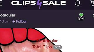 Thieving step sister submits to interracial foot worship and handjob roleplay