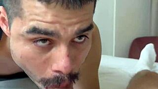 Hung man makes me suck his monster cock before fucking my hairy hole 😏