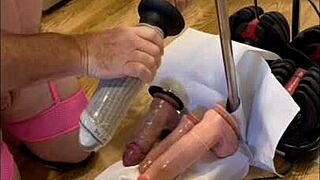 barefoot in the kitchen sissy takes dildos up her ass