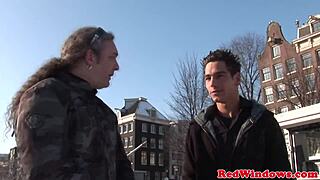 Closeup redlight sex with goodlooking hooker, her emotions soaring in doggystyle blowjob with bent over lingerie