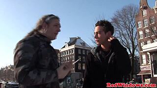 Closeup redlight sex with goodlooking hooker, her emotions soaring in doggystyle blowjob with bent over lingerie