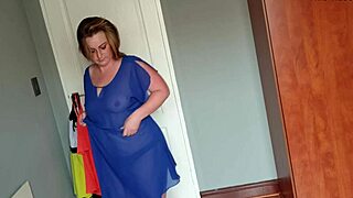why is this fat girl stripping while trying on dresses?