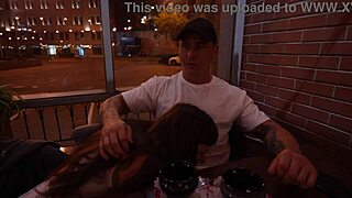 Sucked a guy in a cafe then got banged hard at home! 🔥