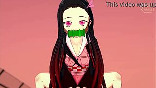 innocent nezuko chan struggles to control urges with you in demon slayer