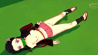 innocent nezuko chan struggles to control urges with you in demon slayer