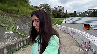 Hey, check out this public agent banging a beauty right in the bushes!