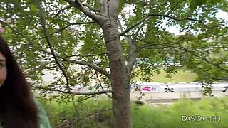 Hey, check out this public agent banging a beauty right in the bushes!