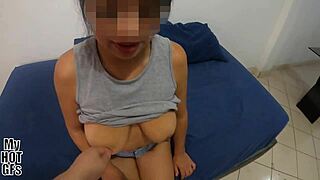 Fiorella's big tits in homemade interview with friend and babysitter